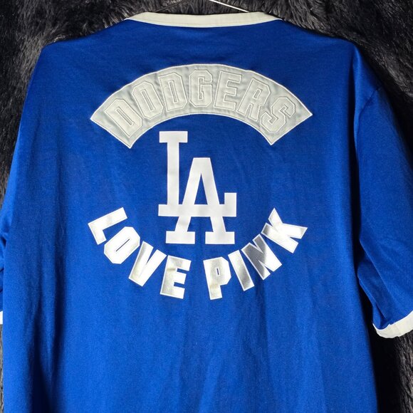 Pink Victoria’s Secret Los Angeles Dodgers Top Womens M MLB Blue - Picture 6 of 7